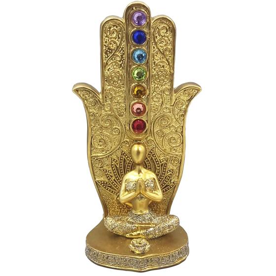 Imagem de Incensário 7 Chakras Porta Incensos Yoga Vertical em Resina Incenso Vareta Buda Ganesha Hamsa