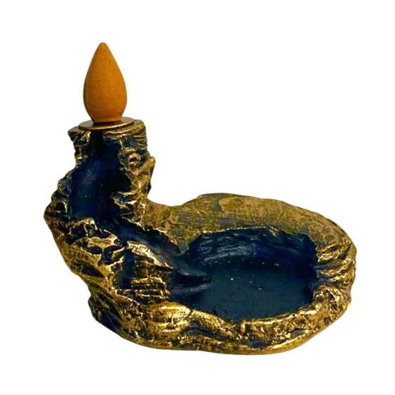 Imagem de Incensário Cascata Baixa 4,5Cm Universal Dourado Env. Resina