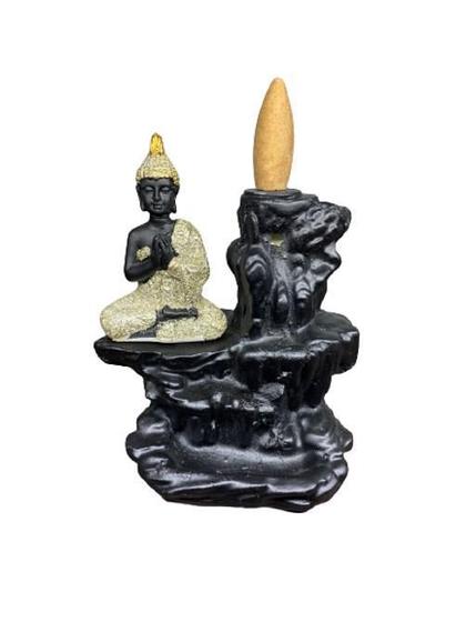 Imagem de Incensário Cascata Buda Tibet Shine - Decoração Resina