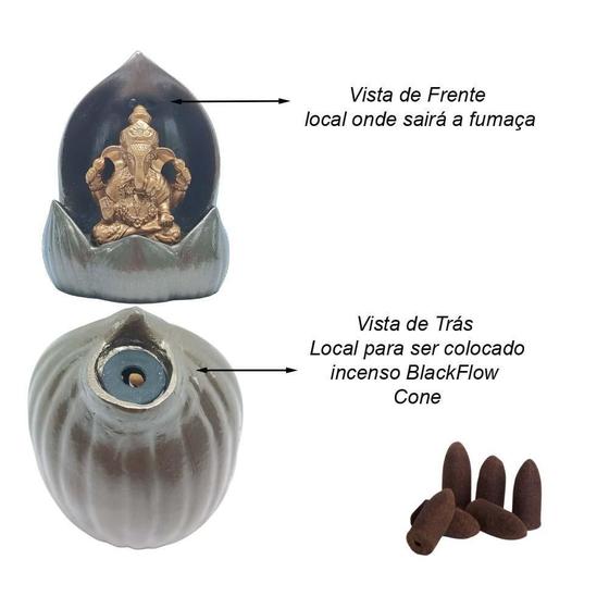 Imagem de Incensário Cascata De Fumaça Ganesha Flor De Lotus