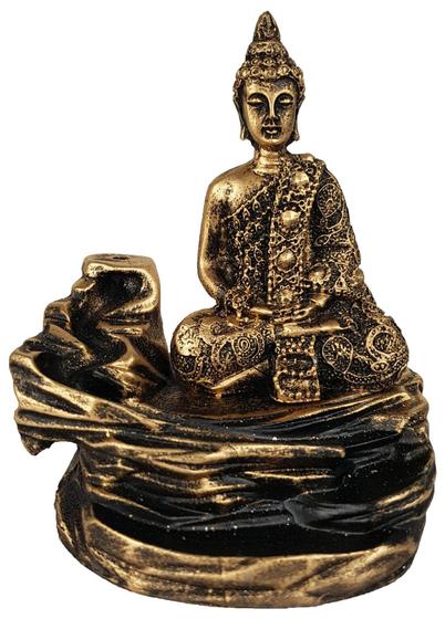 Imagem de Incensario Cascata Pedra Buda Meditando Zen 2