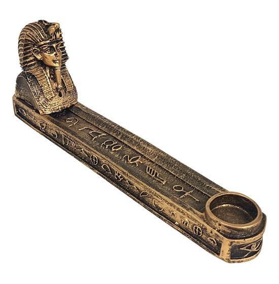 Imagem de Incensario Castical Porta Incenso Barra Egipcio Dourado
