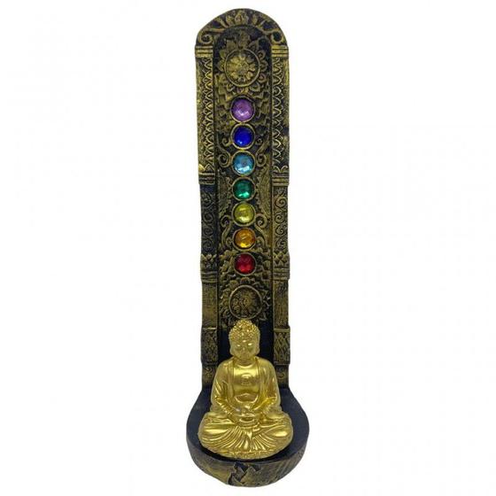 Imagem de Incensário Dourado 7 Chakras Buda Dourado 22 cm