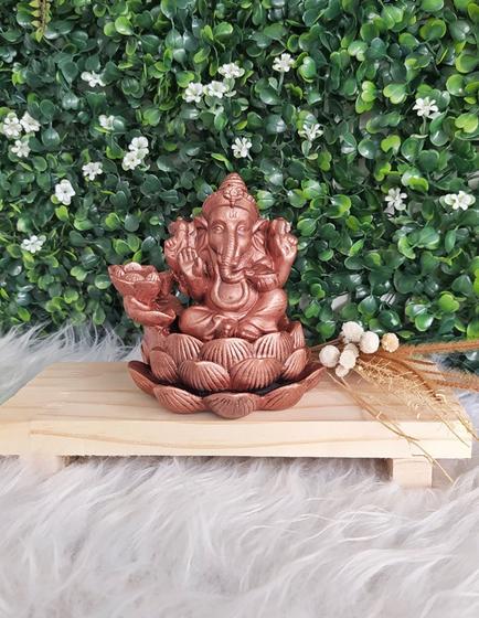 Imagem de Incensário Efeito Cascata Flor de Lótus Ganesha Cone Backflow Decorativo
