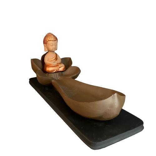 Imagem de Incensario Lotus Marrom Buda Tibetano Rose Gold