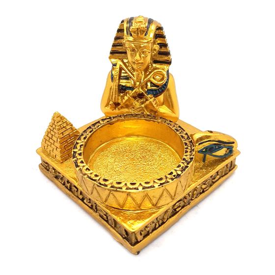 Imagem de Incensário Vareta Egípcio Esfinge com Porta Velas Dourado