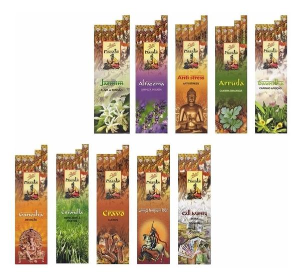 Imagem de Incenso Flute Massala 25 Caixas com 7 varetas cada 5 Aromas sortidos