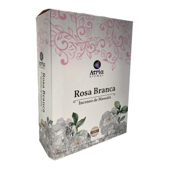 Imagem de Incenso Indiano Atria Rosa Branca Massala 25 Cxs Com 8 Var