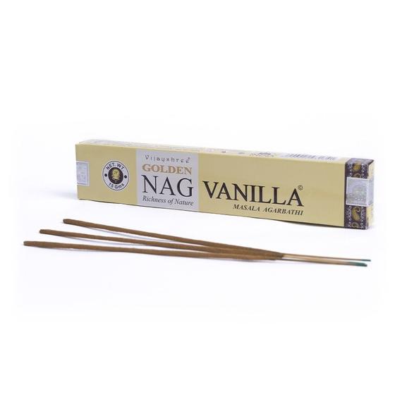 Imagem de Incenso Indiano Vijayshree Golden Nag Vanilla 15g