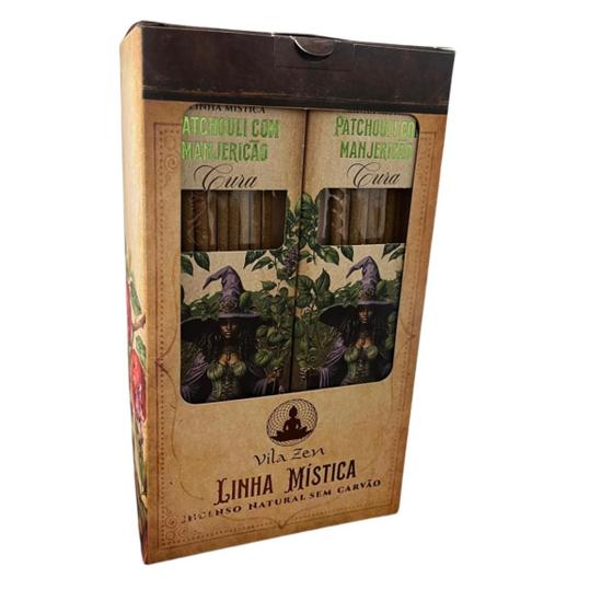 Imagem de Incenso Linha Mistica 0% Carvão Patchouli Manjericão 12 Cxs