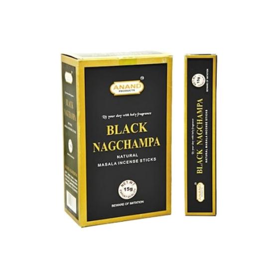 Imagem de Incenso Massala Anand Black Nag Champa Pacote Com 12 Caixas