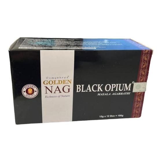 Imagem de Incenso Massala Goloka Black Opium - 180 Varetas  Índia