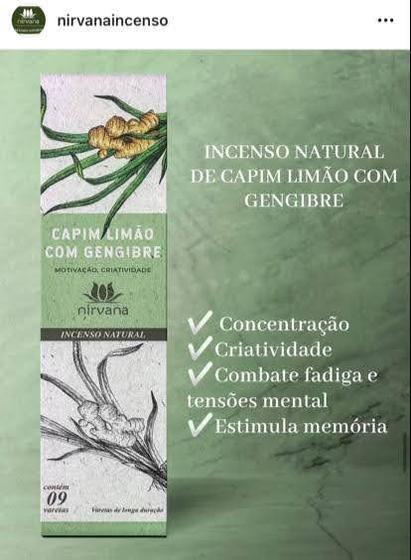 Imagem de Incenso Nirvana - Linha Tradicional - Capim Limão com Gengibre