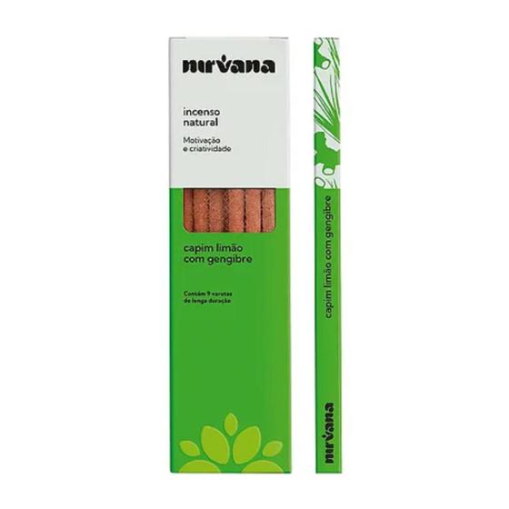 Imagem de Incenso Nirvana Nat Capim Limão c/ Gengibre Cx Com 9 Varetas