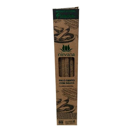 Imagem de Incenso Nirvana Palo Santo Com Sálvia Premium Cx 5 Varetas