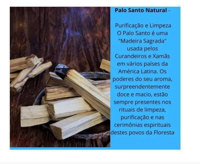 Imagem de Incenso Palo Santo 100% Natural 100G Madeira Sagrada Do Perú