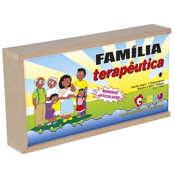 Imagem de Inclusão - família terapêutica negra em madeira e tecido carlu - 1162