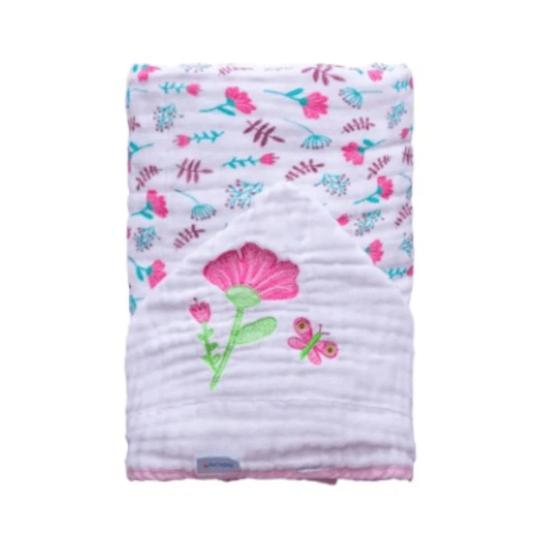 Imagem de Incomfral Toalha Banho com Capuz Soft - 0.80x0.90 - Florzinha
