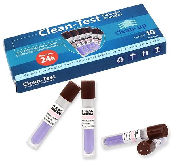 Imagem de Indicador Biológico Esterilização Autoclave a Vapor Clean Test C/10 Clean UP