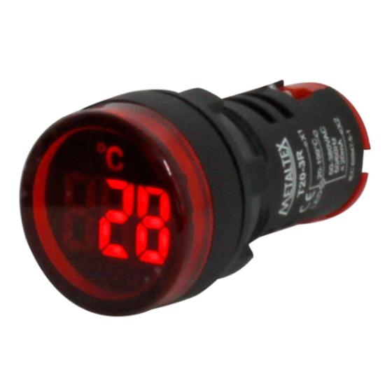 Imagem de Indicador Temperatura Digital Vermelho 3 Digital 22Mm 50-380Vca Metaltex