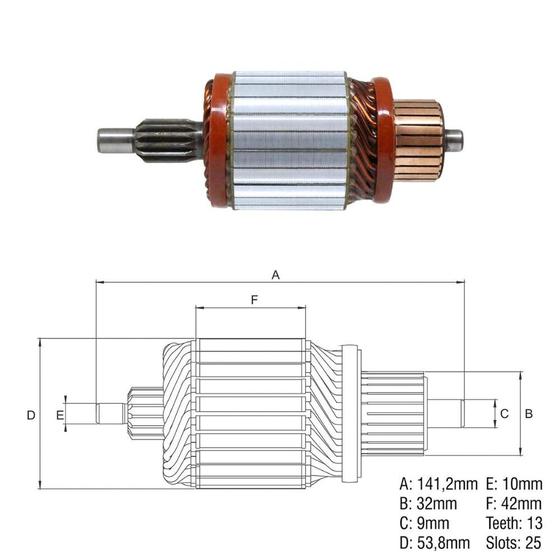 Imagem de INDUZIDO PARTIDA para S10 PARTIDA MITSUBISHI PAJERO/ S10 2.8