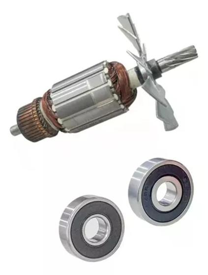 Imagem de Induzido + Rolamentos P/ Serra Circular Makita 5900b 110v