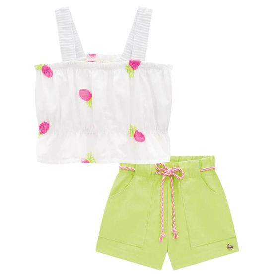 Imagem de Infanti Conjunto Blusa Boxy e Shorts Viscose Branco