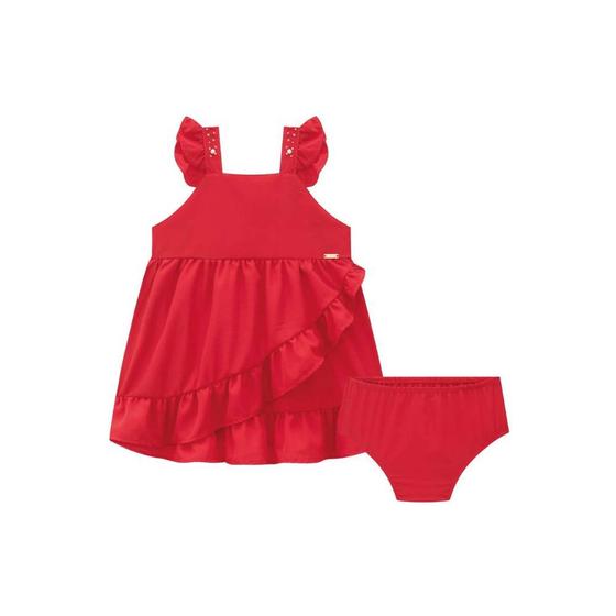 Imagem de Infanti Vestido e Calcinha em Crepe Silky Vermelho