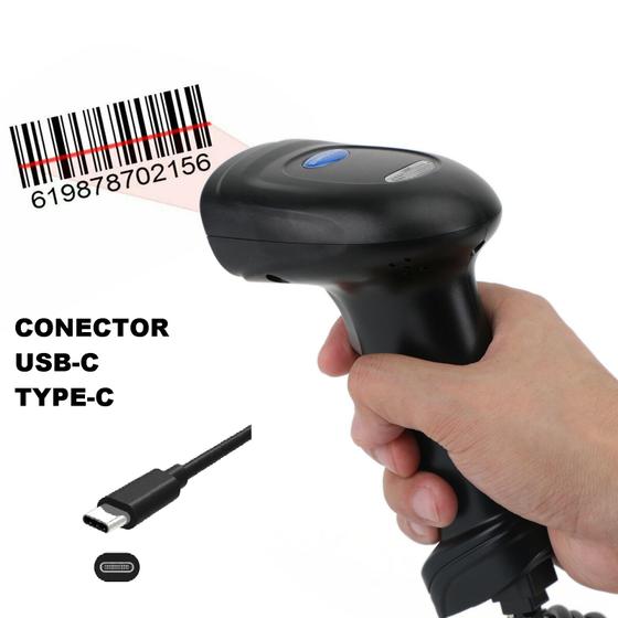 Infrared BarCode Scanner com Fio e Conector USBC para Celular