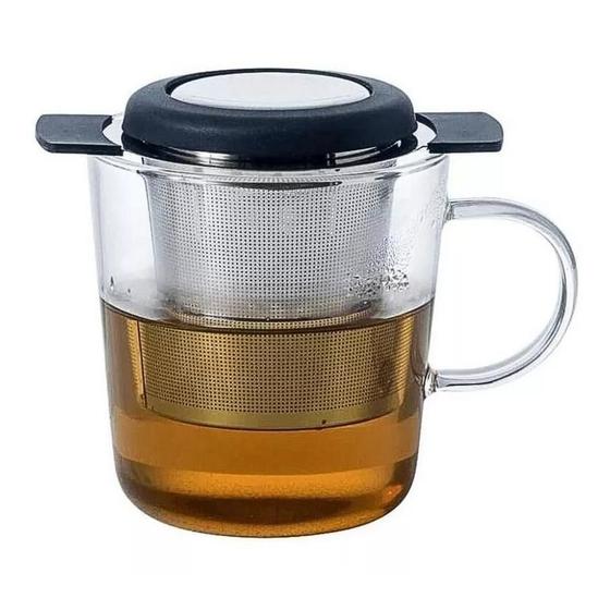 Imagem de Infusor Chá Em Aço Inoxidável Tipo Cesta Alça Silicone Tea