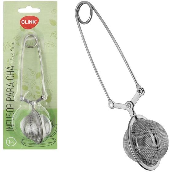 Imagem de Infusor Coador De Cha De Inox Com Cabo 15X4,5Cm Na Cartela