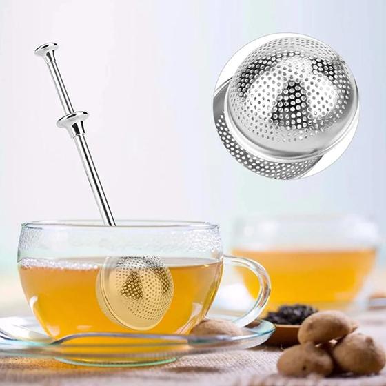 Imagem de Infusor de chá aço inoxidável filtro redondo retrátil alta qualidade