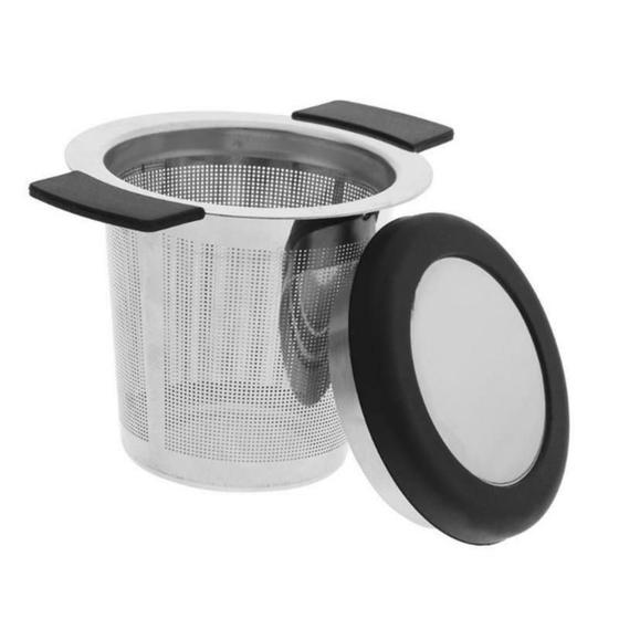Imagem de Infusor De Chá Coador Em Aço Inoxidável Tipo Cesta Com Alça Silicone Tea Filtro Mergulhador Copo Xícaras Canecas