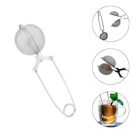 Imagem de Infusor De Chá Inox Coador Peneira Ervas Individual Com Cabo