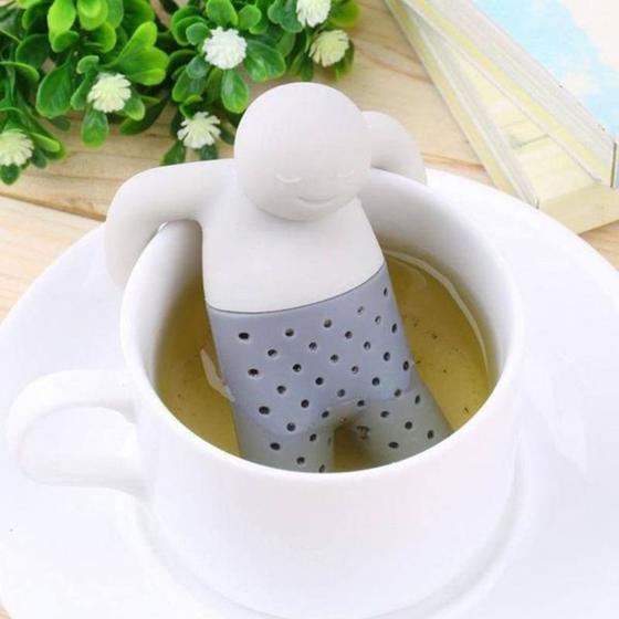 Imagem de Infusor de Chá Silicone Boneco Coador Filtro Ervas Difusor Cozinha Tea