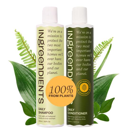 Imagem de Ingreendients Shampoo Vegano e Condicionador Sulfato Livre com Ingredientes Orgânicos, Vinagre de Cidra de Maçã e Óleo de Árvore de Chá - Seguro de Cor, Sem Paraben, Sem Glúten, Sem Silicone, pH Balanceado, Shampoo Orgânico e Conjunto de Condicion