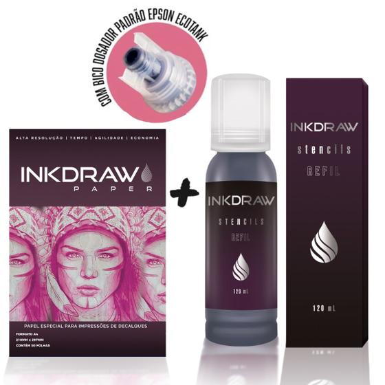 Inkdraw Stencil + Inkdraw Paper Kit Completo InkDraw Stencils
