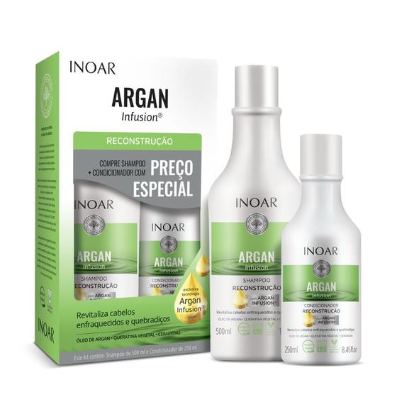 Imagem de Inoar Argan Infusion Reconstrução Shampoo 500ml e Condicionador 250ml