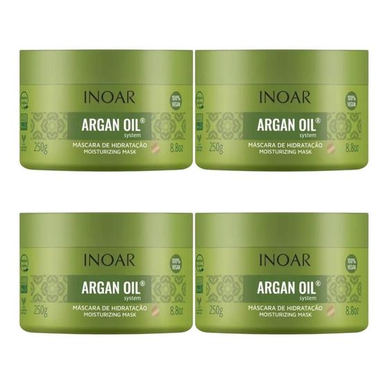 Imagem de Inoar Argan Oil System Kit Com 4 Unidades De 250g Cada