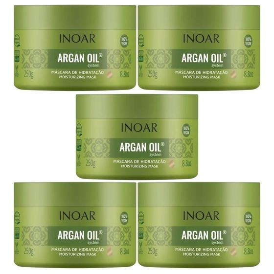 Imagem de Inoar Argan Oil System Kit Com 5 Unidades De 250g Cada