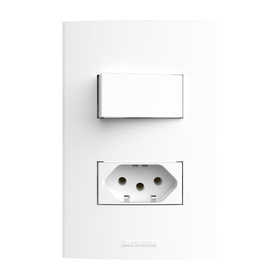 Imagem de Inova Pró 1 De Interruptor Simples 1 Tomada 10A Com Placa