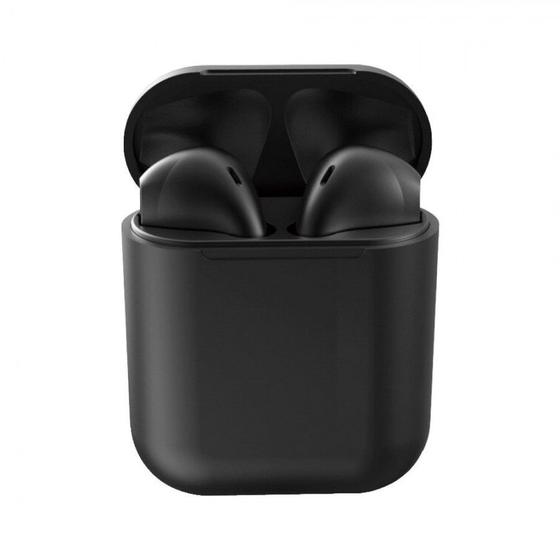Imagem de Inpods 12 TWS Macaron Fone de ouvido Bluetooth 5.0 sem fio fone de ouvido com microfone para todos os telefones - Preto