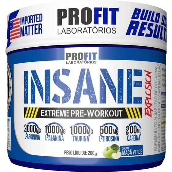 Imagem de Insane Explosion Extreme Pre-Workout - 200g Maçã Verde - Profit - PROFIT LABORATÓRIO