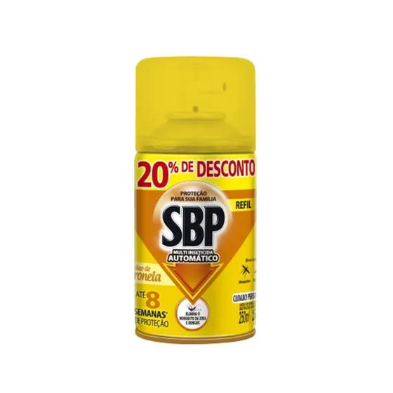 Inseticida Automático Sbp Multi Refil 250ml Citronela Imagem de Inseticida Automático Sbp Multi Refil 250ml Citronela