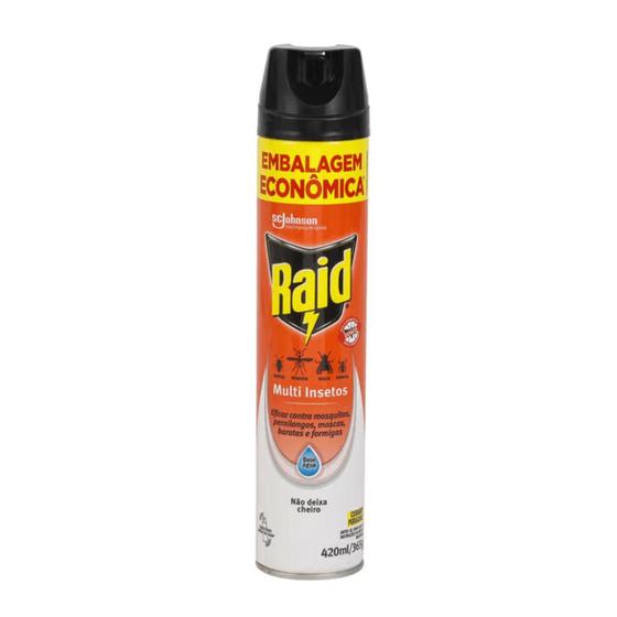 Inseticida Raid Multi insetos aerosol 420ml Contra moscas, pernilongos, baratas e formigas Menor preço em Inseticida Raid Multi insetos aerosol 420ml Contra moscas, pernilongos, baratas e formigas