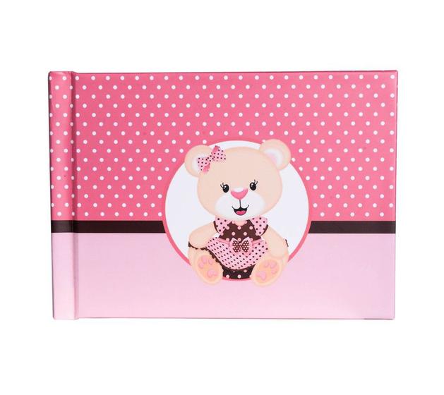 Imagem de Instalivro 10x15 Álbum Autocolante Horizontal para 20 fotos URSINHA ROSA Infantil Bebê
