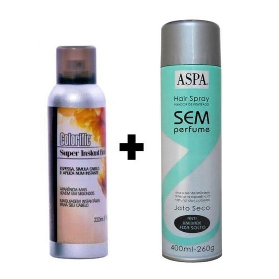 Imagem de Instant Hair Colorific Castanho Médio 220ml + Fixador Sem Perfume Fixa Solto 400ml