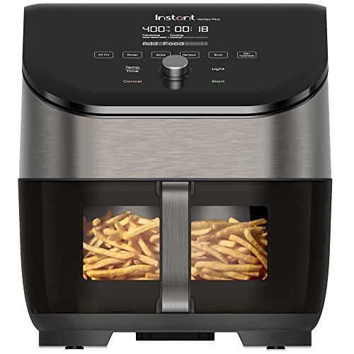 Imagem de Instant Vortex Plus Forno de Fritadeira a Ar de 6 Litros, Dos Fabricantes de Panela Instantânea com Tecnologia de Apagamento de Odor, Janela de Cozinha ClearCook, App com mais de 100 Receitas, Cesta Única, Aço Inoxidável