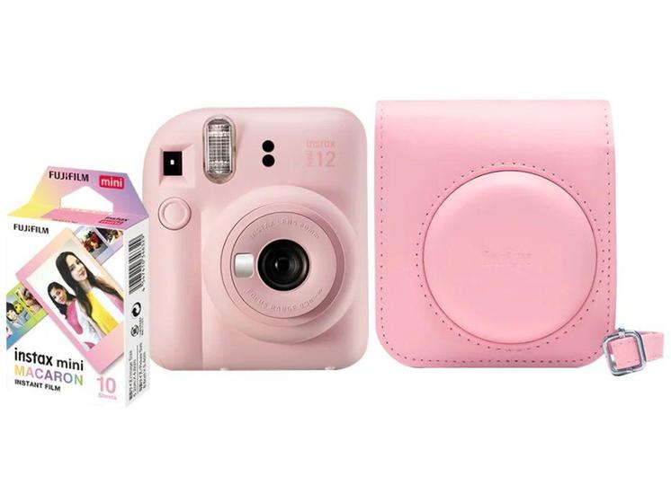 Imagem de Instax Mini 12 Fujifilm Rosa Gloss Flash - Automático com Pack com 10 Filmes