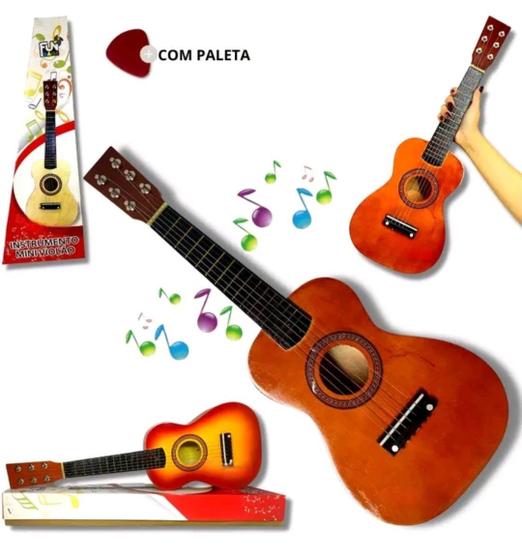 Imagem de Instrumento Musical Infantil Mini Violão de Madeira Com 6 Cordas